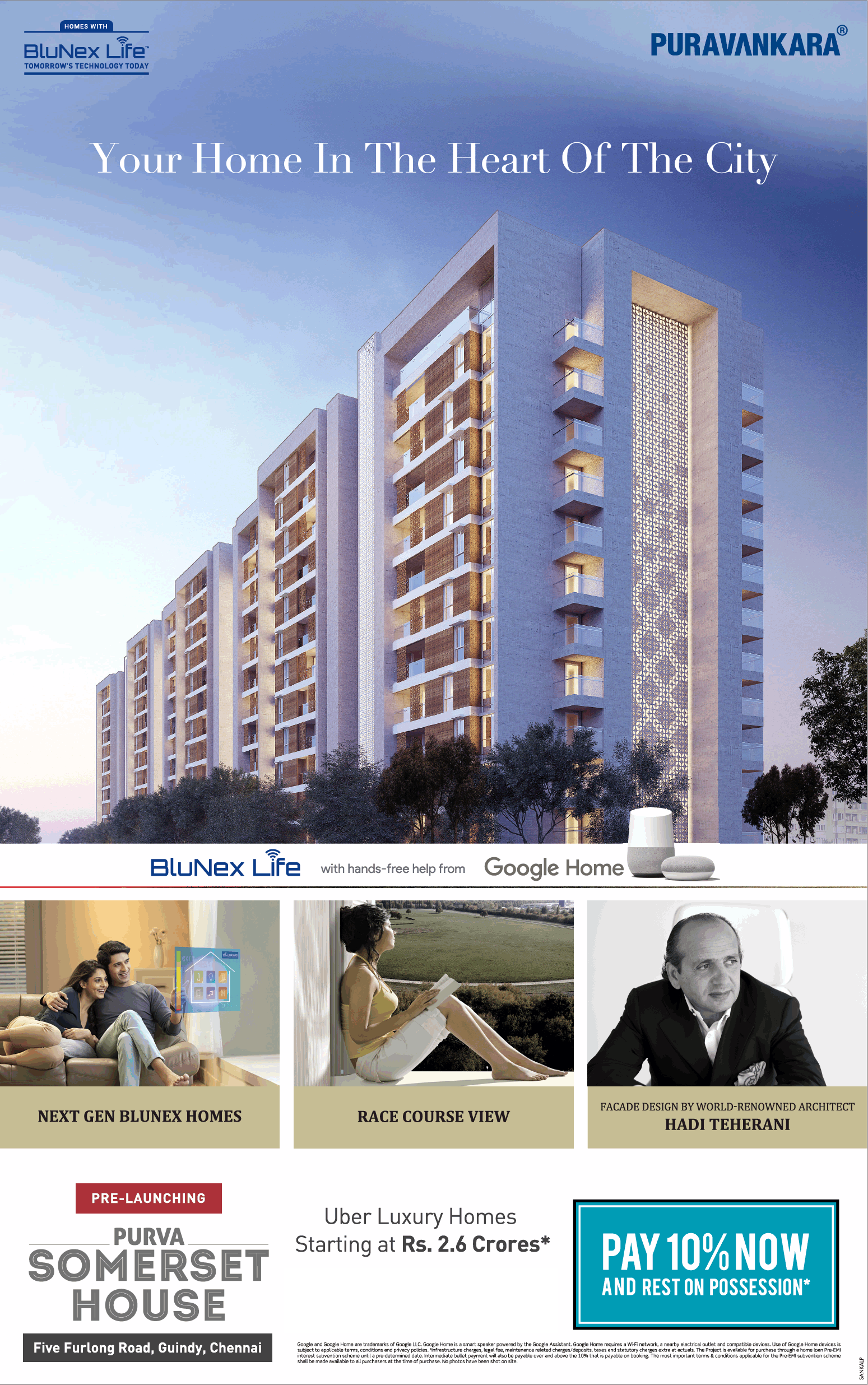 Pre launching of uber luxury homes at Rs 2.6 Cr. at Purva Somerset House in Chennai